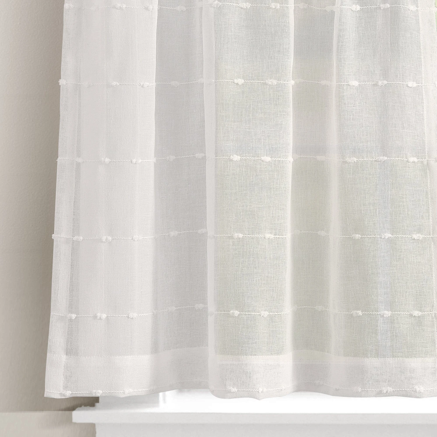 Farmhouse Textured Sheer Kitchen Window Tiers Set - Image 8