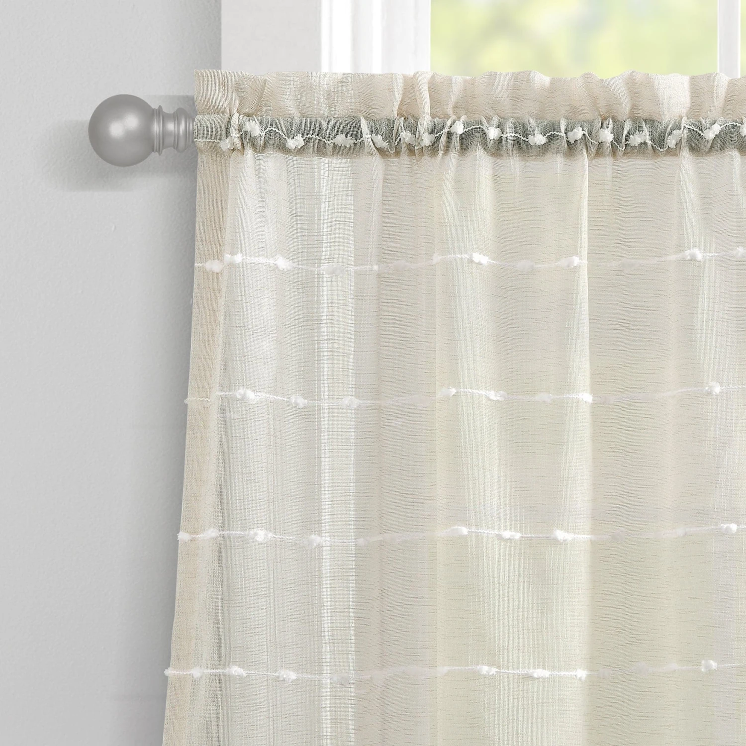Farmhouse Textured Sheer Kitchen Window Tiers Set - Image 10