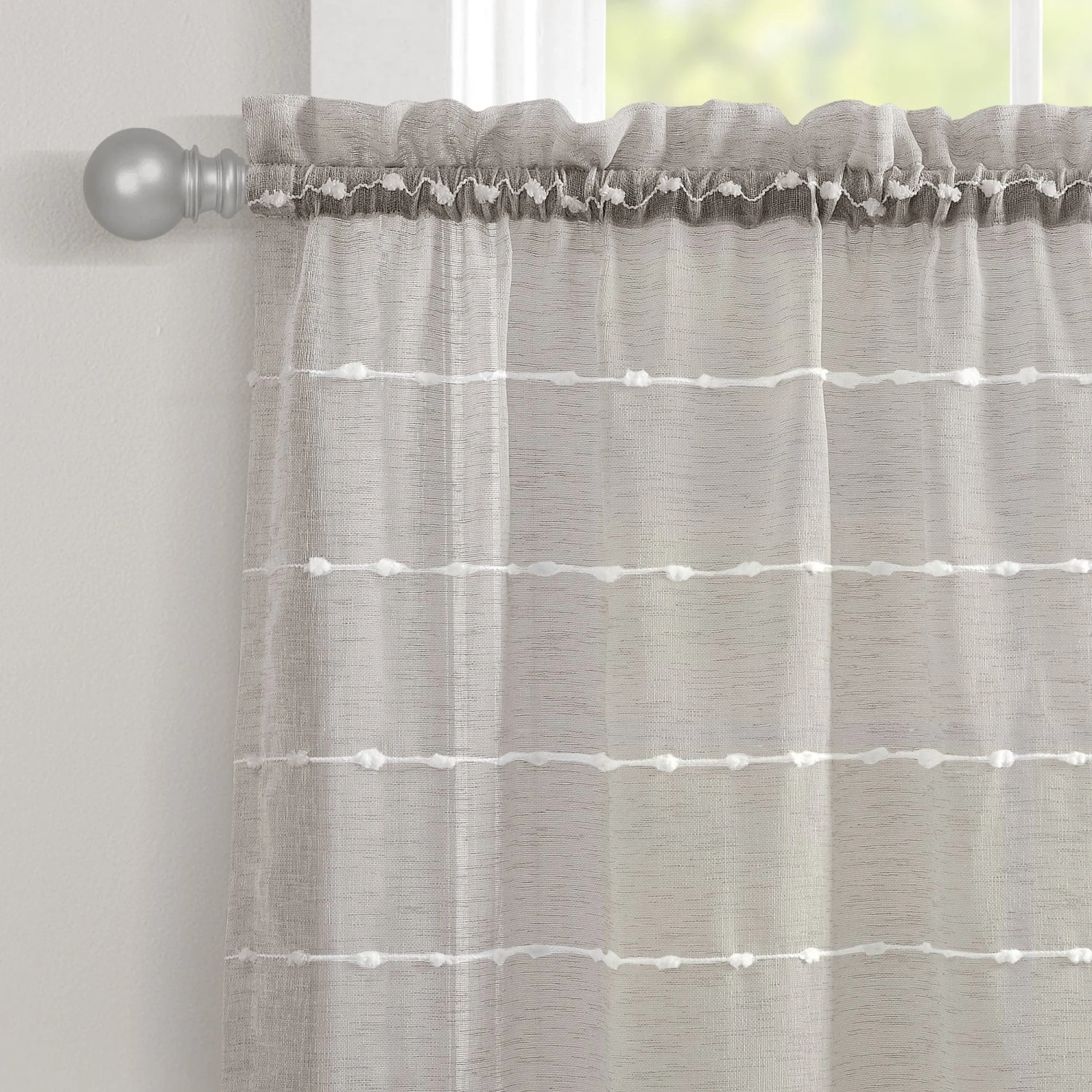 Farmhouse Textured Sheer Kitchen Window Tiers Set - Image 18