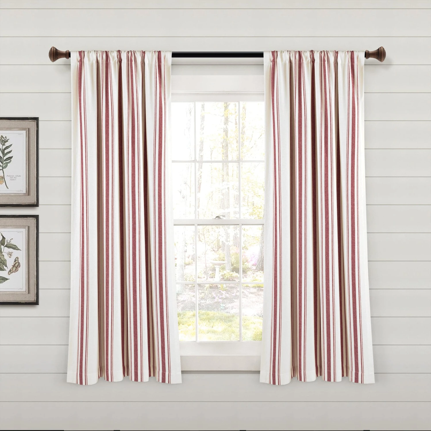 Farmhouse Stripe Yarn Dyed Recycled Cotton Window Curtain Panel Set - Image 5