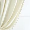 Luxury Vintage Velvet With Silky Pompom Trim Window Curtain Panel