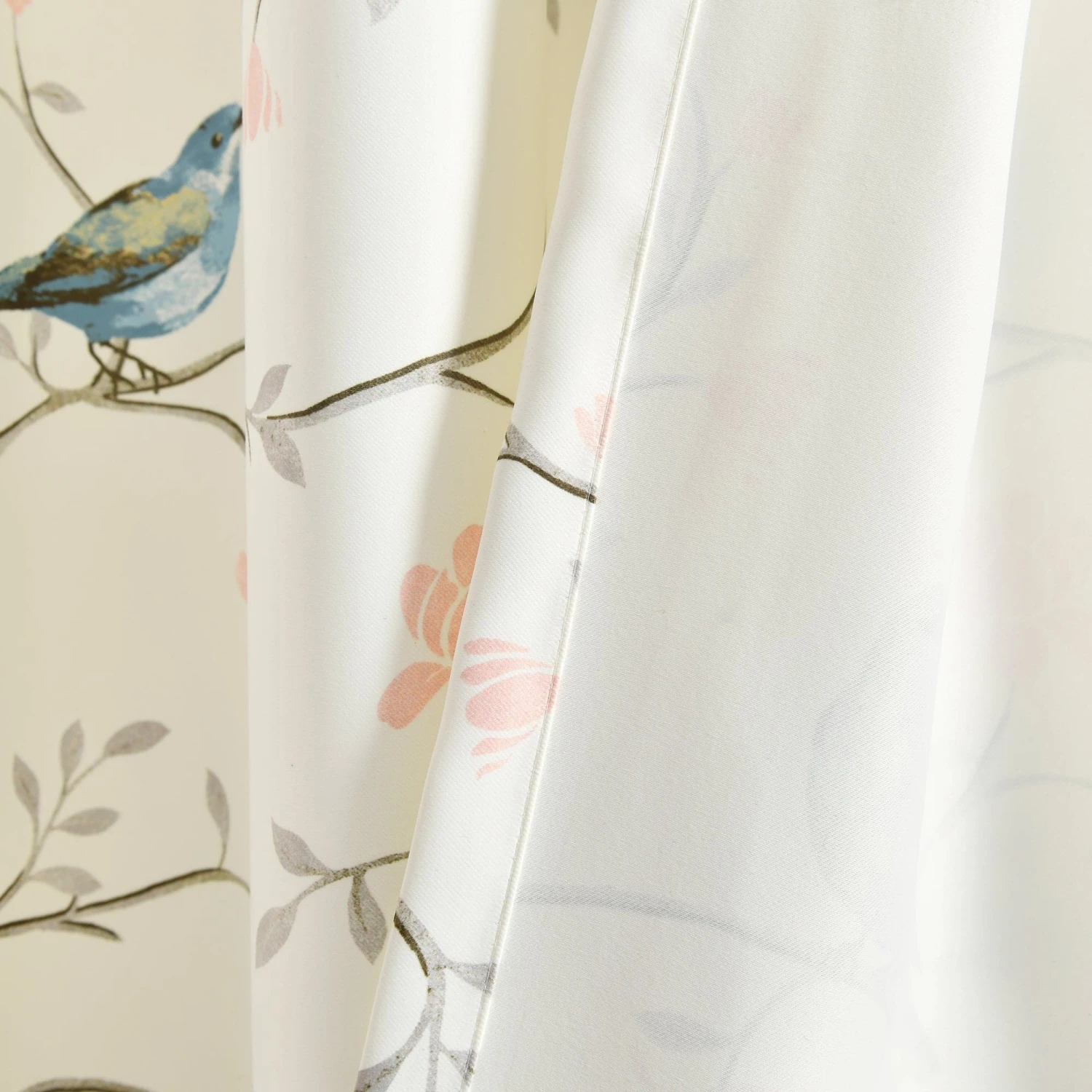 Botanical Bird & Flower Light Filtering Window Curtain Panel Set - Image 5