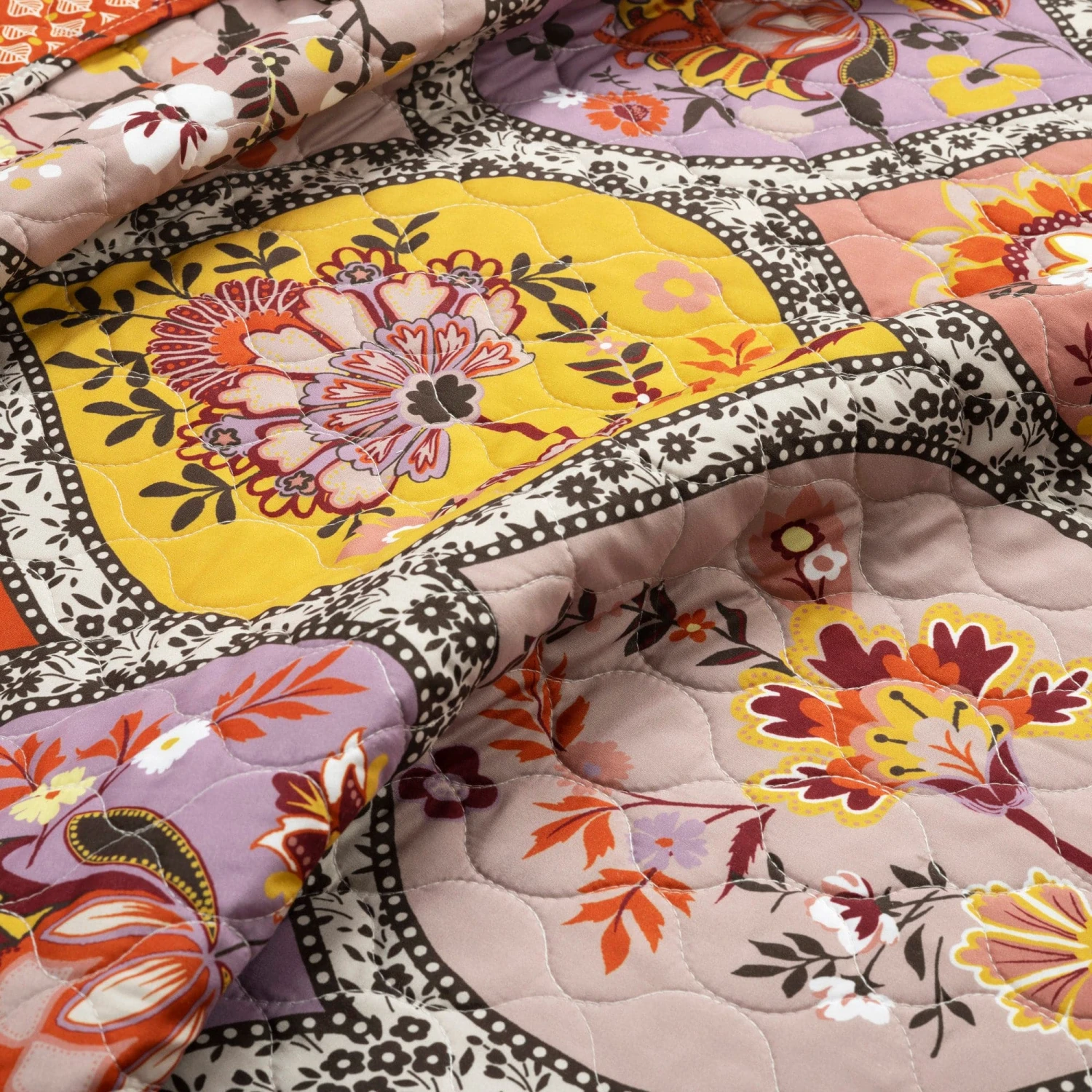 Bohemian Flower Cotton Quilt 3 Piece Set - Image 5