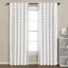 Urban Square Grid Blackout Window Curtain Panel Set