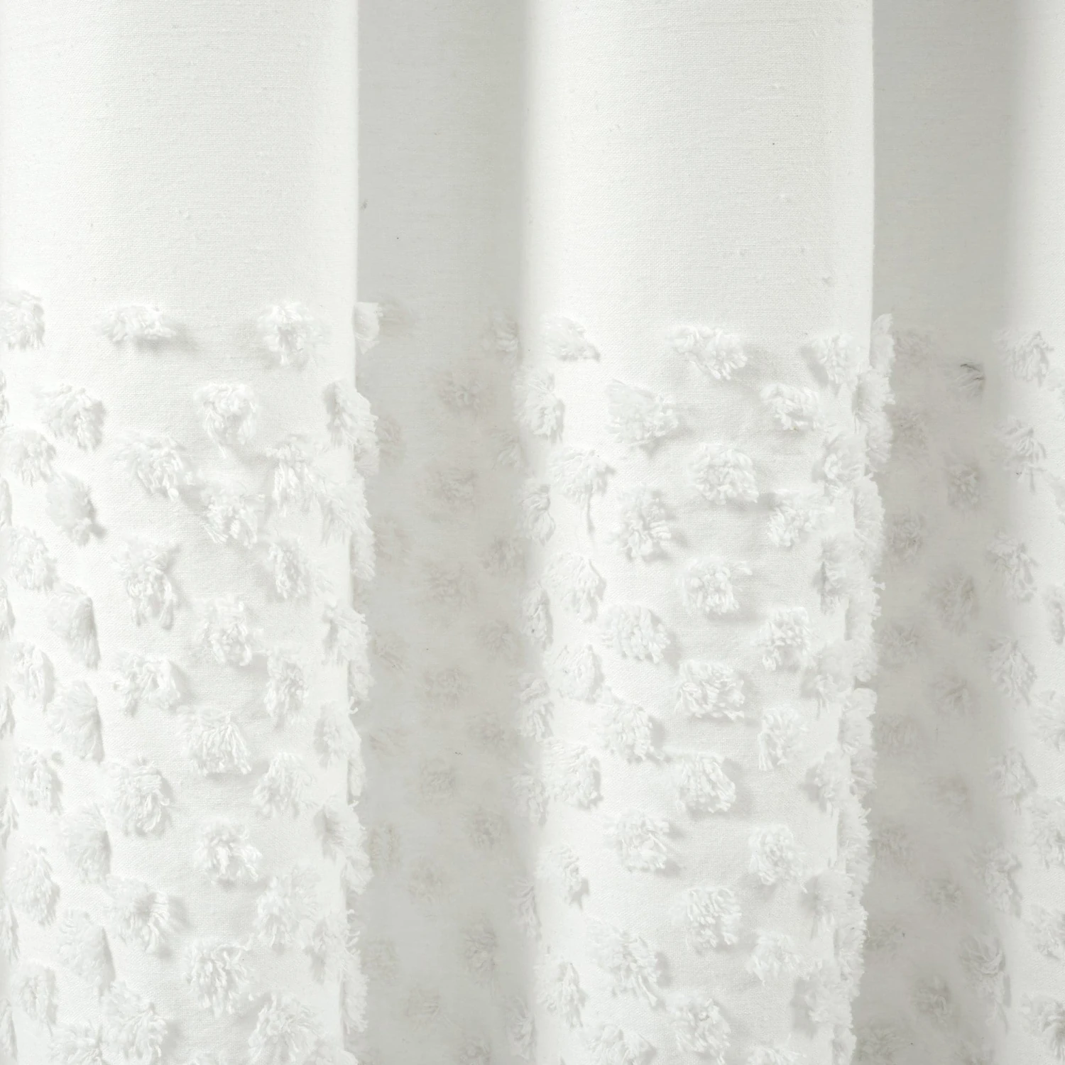 Boho Polka Dot Yarn Dyed Recycled Cotton Shower Curtain - Image 5
