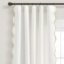 Coastal Chic Scalloped Edge Window Curtain Panel Set