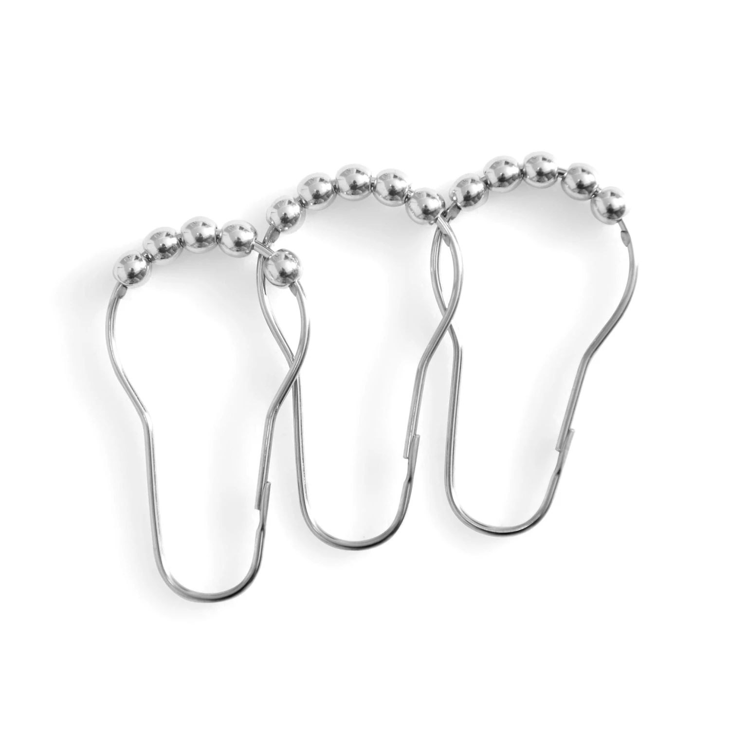 Rust Resistant Double Glide Metal Shower Curtain Hook Rings - Image 3