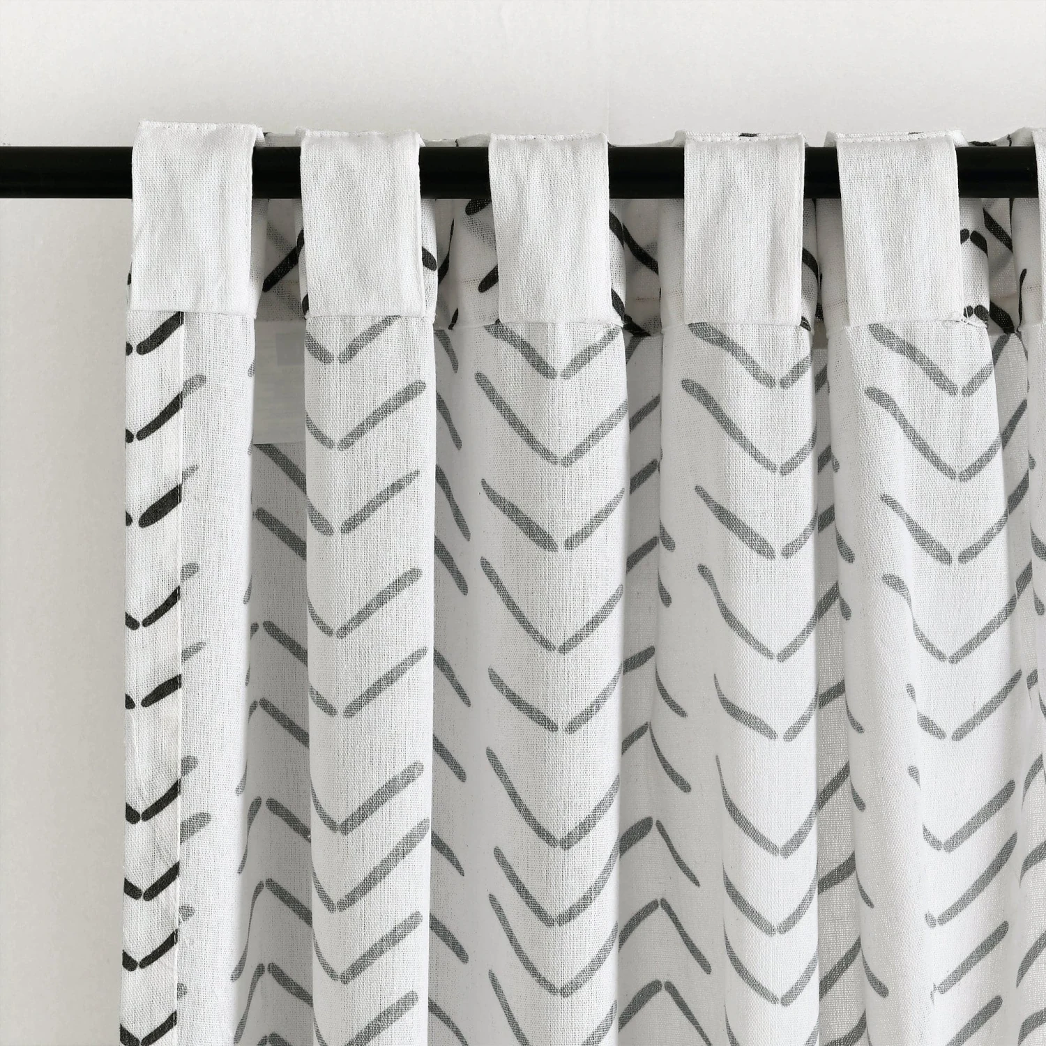 Hygge Modern Arrow Faux Linen Window Curtain Panel Set - Image 8
