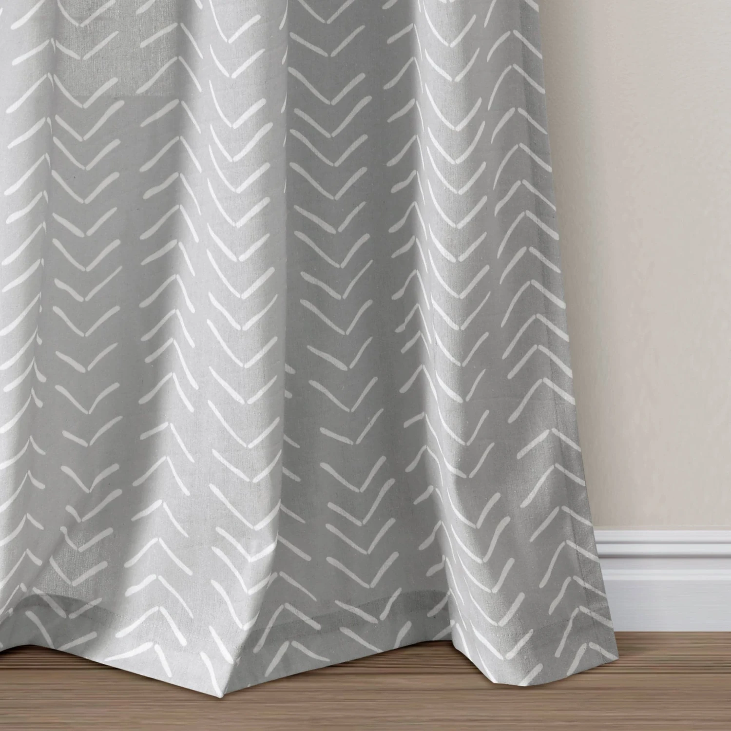 Hygge Modern Arrow Faux Linen Window Curtain Panel Set - Image 17