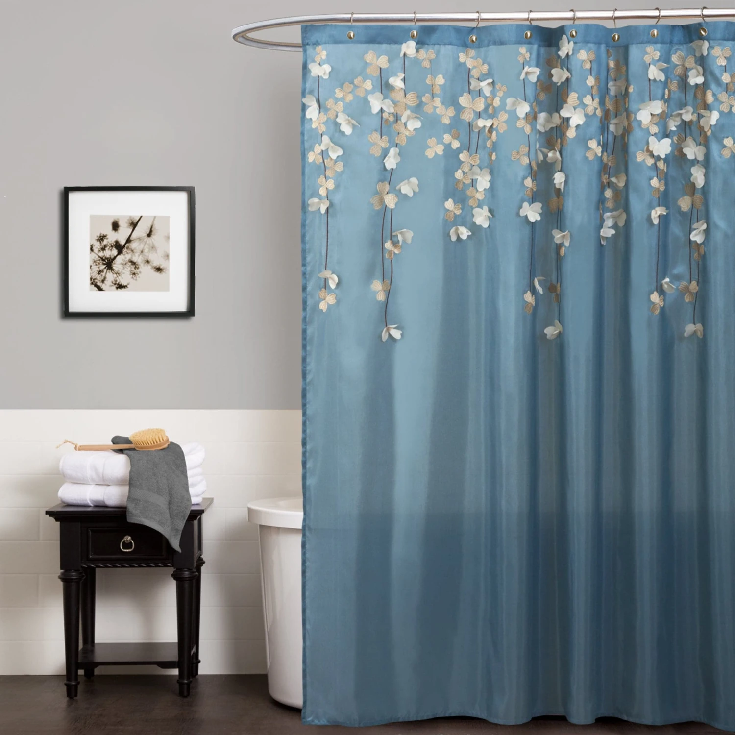 Flower Drops Shower Curtain - Image 2