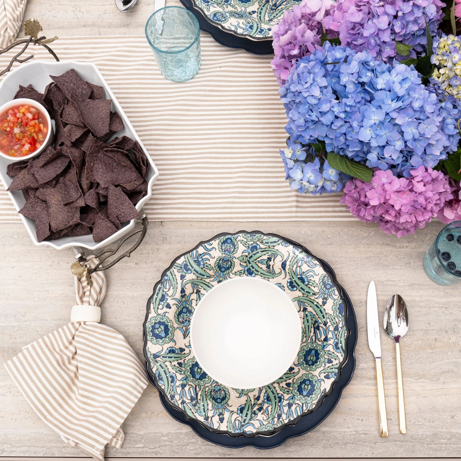 Farmhouse Ticking Stripe Yarn Dyed Table Runner - Image 7