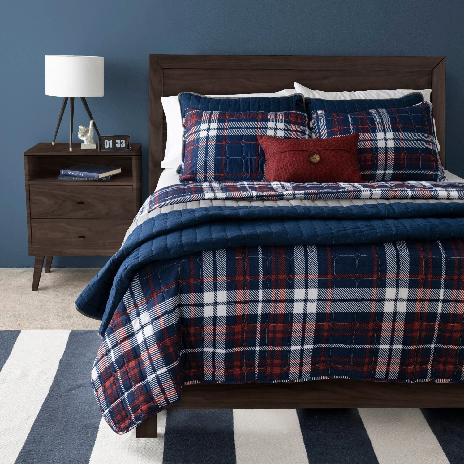 Grayson Farmhouse Plaid Reversible Quilt Set - Image 3